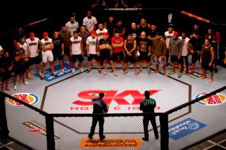 Participantes se encontram com Wand e Belfort no TUF Brasil 1. Foto: Divulgação