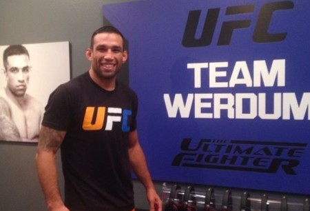 Werdum durante gravações do TUF América Latina nos EUA. Foto: Reprodução/Facebook