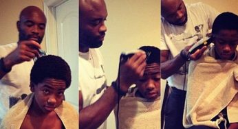 Anderson Silva ataca de barbeiro e corta cabelo do filho