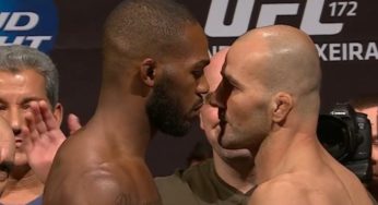 Glover e Jon Jones colam o rosto em encarada tensa após pesagem do UFC 172