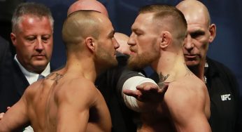 McGregor e Alvarez se estranham na pesagem do UFC 205; Brasileiro falha com a balança