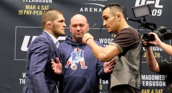 Nurmagomedov ameaça quebrar o braço de Tony Ferguson