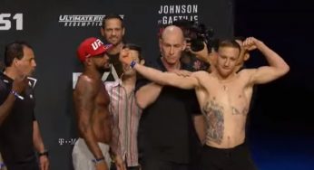 Gaethje mostra dedo médio a Johnson na pesagem do TUF Finale