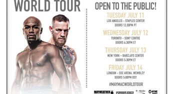 Turnê para promover Mayweather x McGregor visitará três países