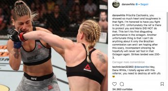 Dana White critica árbitro Mário Yamasaki por luta entre Valentina e Pedrita: ‘Atuação de dar nojo’