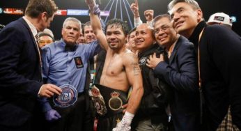 Pacquiao mantém cinturão e desafia Mayweather: ‘Quero a revanche com ele’