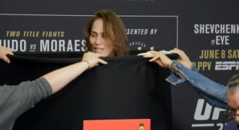 Jéssica Eye precisa tirar roupa para bater peso, mas garante luta pelo cinturão das moscas no UFC 238