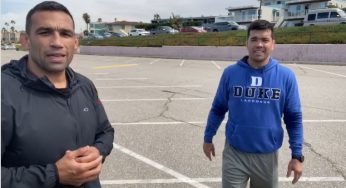 Em período de resguardo, Lyoto Machida e Fabrício Werdum ensinam treino sem contato físico