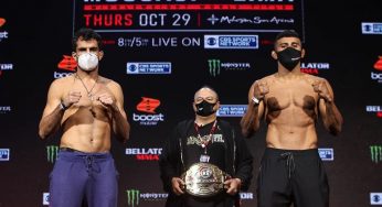 Douglas Lima e Gegard Mousasi disputam o cinturão vago dos médios nesta quinta-feira, pelo Bellator 250