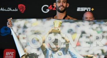 Ponzinibbio volta, bate peso e homenageia Maradona antes do UFC Ilha da Luta 7