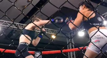 VÍDEO: Lutadora sofre nocaute brutal no momento exato de ‘apagão’ em evento de MMA