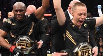 Kamaru Usman e Rose Namajunas recebem bônus de R$ 270 mil por ‘Performance da Noite’ no UFC 261