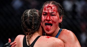 Jessica Eye leva pontos após sofrer corte profundo no UFC 264; veja como ficou o rosto após procedimento