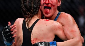 IMAGEM FORTE: Adversária de brasileira sofre corte na testa e sangra MUITO no UFC 264