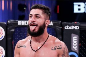 Sabah Homasi em vitória no Bellator. Foto: Reprodução/Instagram