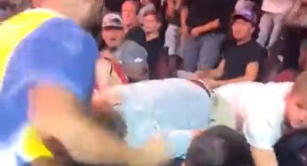 Vídeo: Espectador registra briga franca entre fãs presentes na luta entre Jake Paul e Tyron Woodley