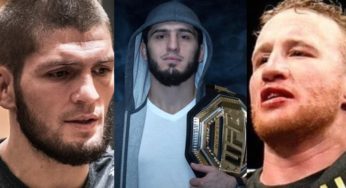 Khabib esquece boa relação com Gaethje por Makhachev e disputa de cinturão: ‘Teve a chance e dormiu’