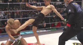 VÍDEO: Filho de ex-jogador de futebol estreia com ‘tiro de meta’ em vitória no RIZIN