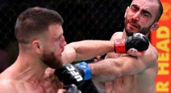 IMAGEM FORTE: Giga Chikadze fica com rosto desfigurado após luta contra Calvin Kattar no UFC Vegas 46