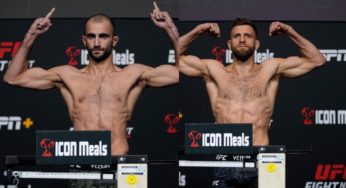 Giga Chikadze e Calvin Kattar fazem pesagem relâmpago e confirmam luta principal no UFC Las Vegas 46