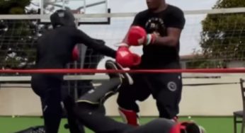 Vídeo: Com direito a ‘banda’, Anderson Silva esbanja técnica em treino ‘contra’ os filhos