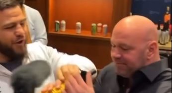 VÍDEO: Dana White cumpre promessa e bebe cerveja no tênis de Tai Tuivasa após UFC 271