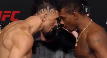 Vídeo: Johnny Walker e Jamahal Hill fazem encarada tensa antes de luta no UFC Las Vegas 48