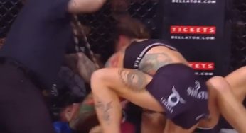 Com interrupção polêmica, Juliana Velasquez é derrotada por Liz Carmouche e perde cinturão no Bellator 278