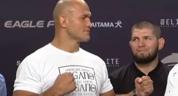 Khabib Nurmagomedov lamenta lesão de Júnior Cigano no Eagle FC 47 e elogia: ‘Ele estava incrível’