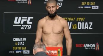 Com quase 3,5kg. acima do limite, Chimaev falha em pesagem e luta principal do UFC 279 fica ameaçada