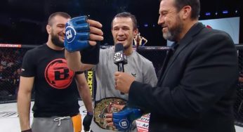 VÍDEO: Novo campeão do Bellator, Usman Nurmagomedov ‘para entrevista’ e faz ligação com Khabib