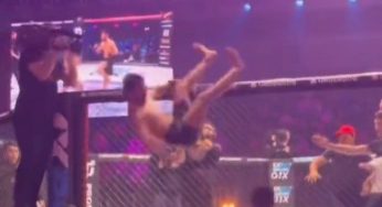 VÍDEO: Lutador leva tombo feio durante comemoração em vitória no MMA