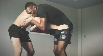 VÍDEO: Sem luta marcada no UFC, Israel Adesanya afia wrestling com fenômeno da internet