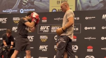 VÍDEO: Strickland se aventura em ‘luta’ de boxe contra fã durante treino aberto do UFC 293