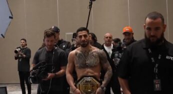 VÍDEO: Topuria provoca Volkanovski e veste cinturão em encontro nas vésperas de disputa no UFC 298