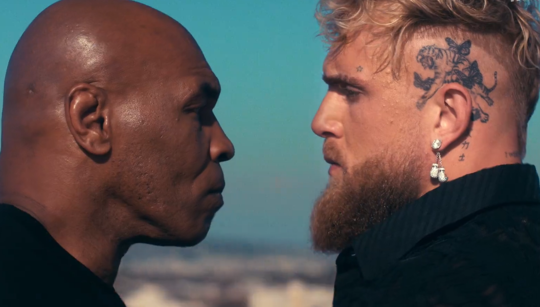 VÍDEO: Veja como foi a primeira encarada entre Mike Tyson e Jake Paul no boxe. Foto: Reprodução/Twitter/@netflix