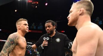 VÍDEO: Justin Gaethje deixa rivalidade de lado e vai à loucura com nocaute de Dustin Poirier no UFC 299