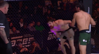 VÍDEO: Lutador de MMA se distrai com árbitro, leva chute devastador na boca e quase acaba nocauteado