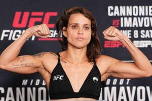 Brasileira passa mal na pesagem, mas luta segue de pé no UFC Louisville. Foto: Reprodução/Instagram/UFC Brasil