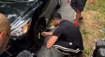 VÍDEO: Alex Poatan troca pneu de carro de fã às vésperas do UFC 303 e viraliza nas redes sociais