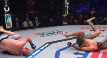 VÍDEO: Ex-UFC, brasileiro protagoniza cena bizarra na PFL e desaba junto ao rival depois de golpe mútuo