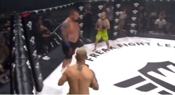 VÍDEO: ‘Homem mais forte do mundo’ vence luta de dois contra um e assusta ao deixar rival estirado no cage