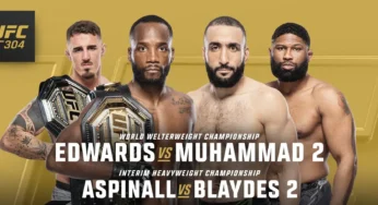 Como assistir ao UFC 304, com Leon Edwards e Tom Aspinall defendendo cinturões. AO VIVO, pela TV e internet