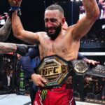 Belal Muhammad domina Leon Edwards, estraga festa inglesa e se torna o novo campeão dos meio-médios do UFC. Foto: Twitter/UFC News