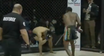 VÍDEO: Brutal! Lutador ‘desliga’ adversário com joelhada voadora em luta de MMA