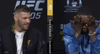 Dricus Du Plessis debocha de choro de Israel Adesanya após coletiva de imprensa do UFC 305