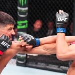 Elves Brener tem tarde de pesadelo, sucumbe à força de rival e é nocauteado no UFC Abu Dhabi. Foto: UFC News