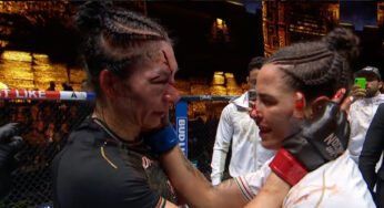 IMAGEM FORTE: Sangue toma conta do octógono em luta entre Norma Dumont e Irene Aldana no UFC 306