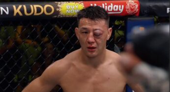 IMAGEM FORTE: Chinês recebe cotovelada brutal e fica com ‘bola de tênis’ no olho no UFC Las Vegas 97