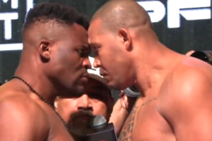 Ngannou e Renan Problema se encaram antes de luta pela PFL / Reprodução PFL